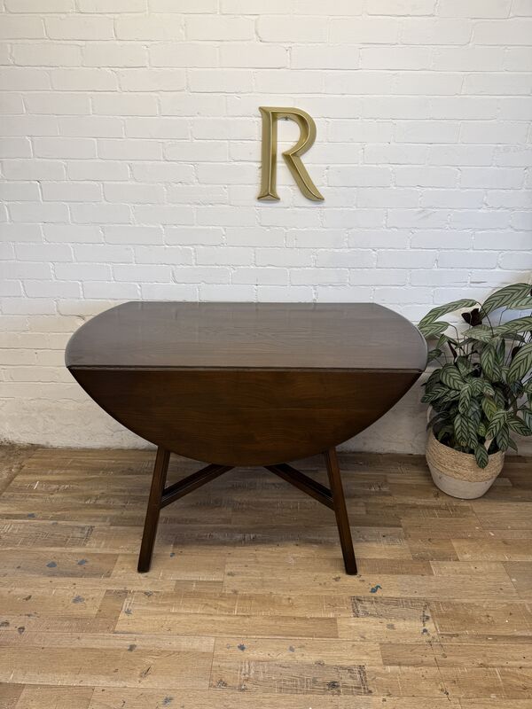 Ercol 377 Solid Elm Drop-Leaf Dining Table – British Made 1978 - product images  of 