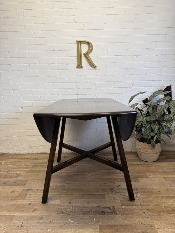 Ercol 377 Solid Elm Drop-Leaf Dining Table – British Made 1978 - product images  of 