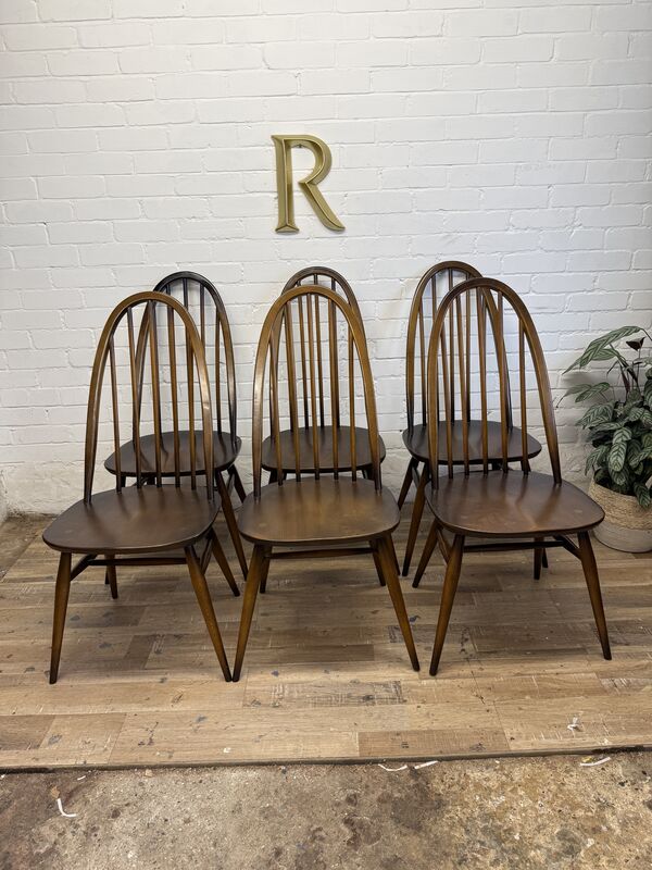 Set of 6 Vintage Ercol Model 365 Quaker Dining Chairs – 1978 – Elm &amp; Beech – Excellent Condition - product images  of 