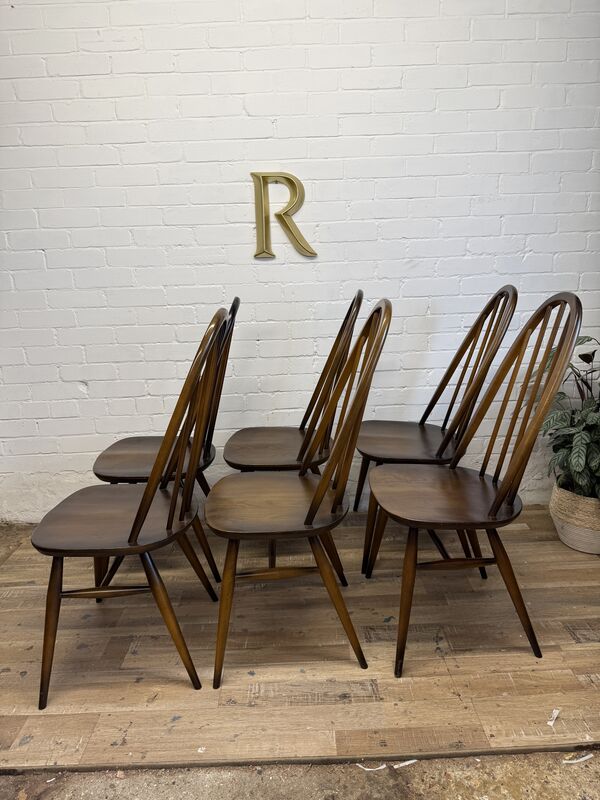 Set of 6 Vintage Ercol Model 365 Quaker Dining Chairs – 1978 – Elm &amp; Beech – Excellent Condition - product images  of 
