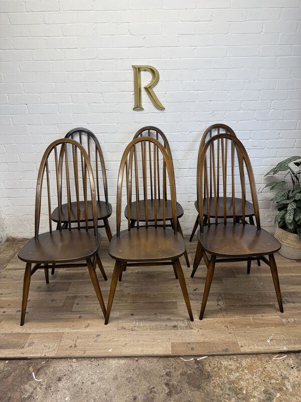 Set of 6 Vintage Ercol Model 365 Quaker Dining Chairs – 1978 – Elm &amp; Beech – Excellent Condition - product images  of 