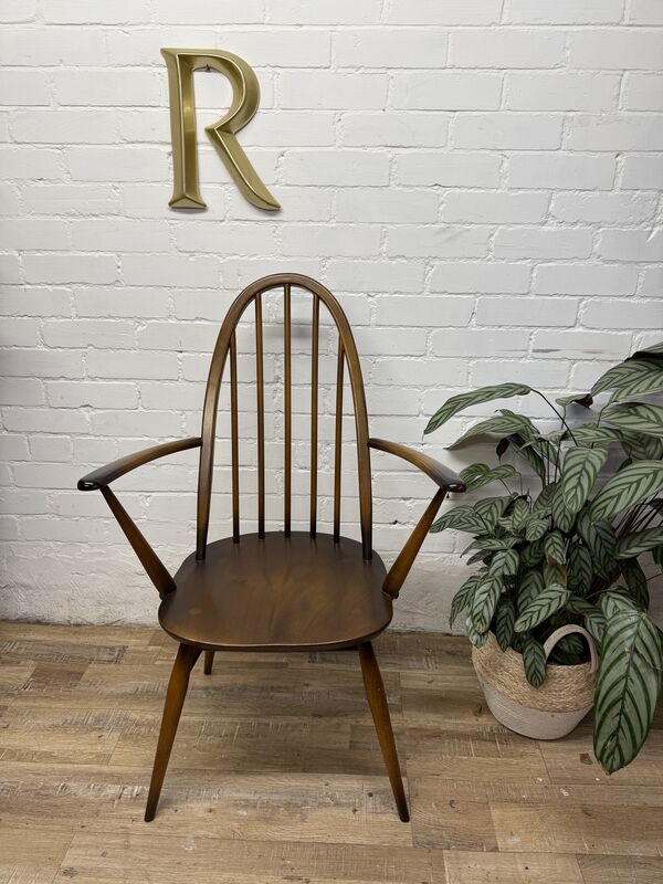 1978 Ercol 365A Armchair | Vintage Ercol Desk Chair | Elm Windsor Carver Chair | High Wycombe | Mid Century British Furniture - product images  of 