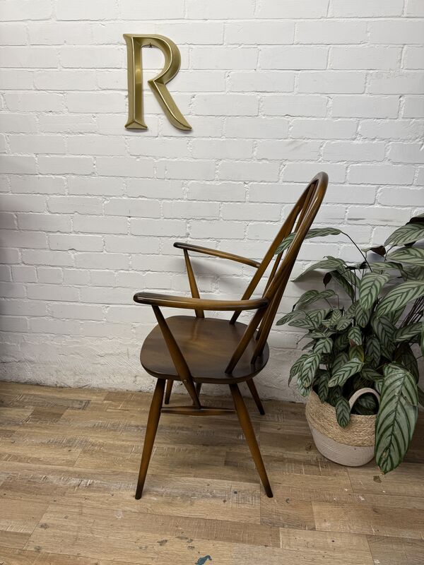 1978 Ercol 365A Armchair | Vintage Ercol Desk Chair | Elm Windsor Carver Chair | High Wycombe | Mid Century British Furniture - product images  of 