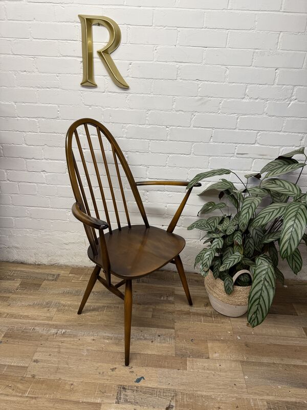 1978 Ercol 365A Armchair | Vintage Ercol Desk Chair | Elm Windsor Carver Chair | High Wycombe | Mid Century British Furniture - product images  of 