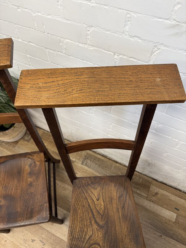 Pair of Vintage Chapel Prayer Chairs | Tall Back Devotional Chairs | Early 20th Century - product images  of 