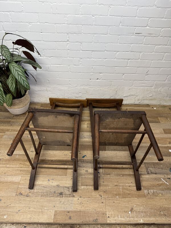Pair of Vintage Chapel Prayer Chairs | Tall Back Devotional Chairs | Early 20th Century - product images  of 