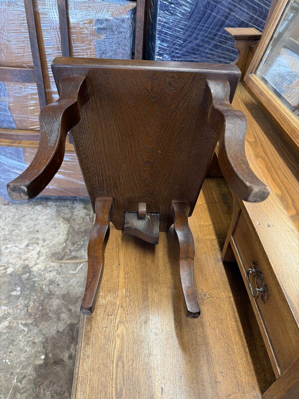 Arts &amp; Crafts Oak Decorative Low Chair | Early 20th Century Spinning Chair - product images  of 