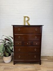 Vintage,Stag,Minstrel,Tallboy,Chest,of,Drawers,–,Original,Cherry,Finish,Vintage Stag Minstrel Tallboy Chest of Drawers – Original Cherry Finish 