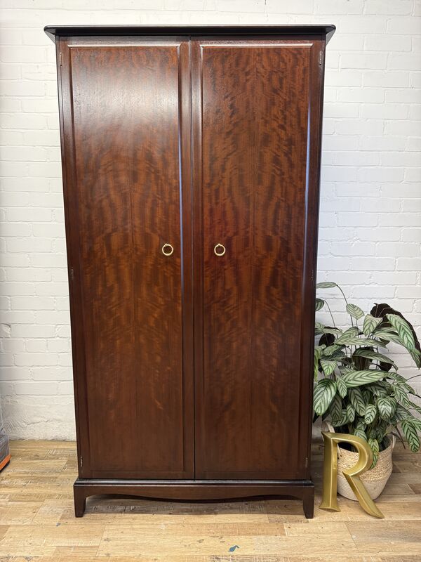 Stag Minstrel Gentleman’s Wardrobe – Mid Century Mahogany Combination Wardrobe with Shelves &amp; Drawers - product images  of 