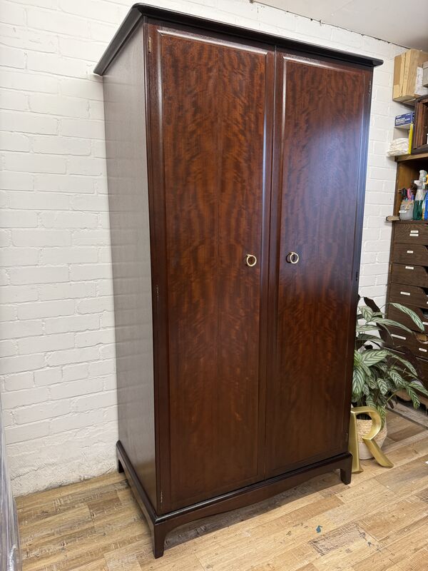 Stag Minstrel Gentleman’s Wardrobe – Mid Century Mahogany Combination Wardrobe with Shelves &amp; Drawers - product images  of 