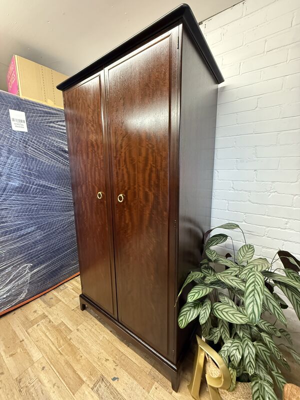 Stag Minstrel Gentleman’s Wardrobe – Mid Century Mahogany Combination Wardrobe with Shelves &amp; Drawers - product images  of 