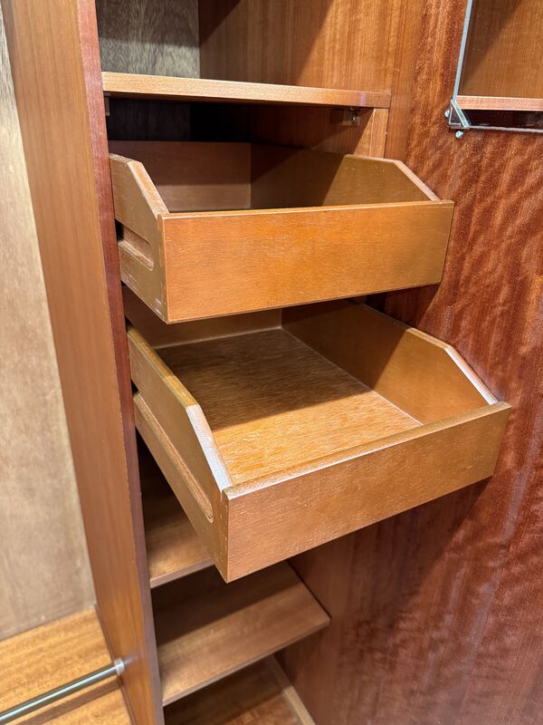 Stag Minstrel Gentleman’s Wardrobe – Mid Century Mahogany Combination Wardrobe with Shelves &amp; Drawers - product images  of 