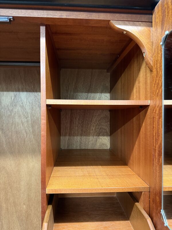 Stag Minstrel Gentleman’s Wardrobe – Mid Century Mahogany Combination Wardrobe with Shelves &amp; Drawers - product images  of 