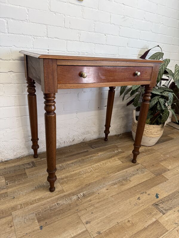 Antique One Drawer Side Table, Victorian Writing Table, Solid Wood Console, Hallway, Small Desk, - product images  of 