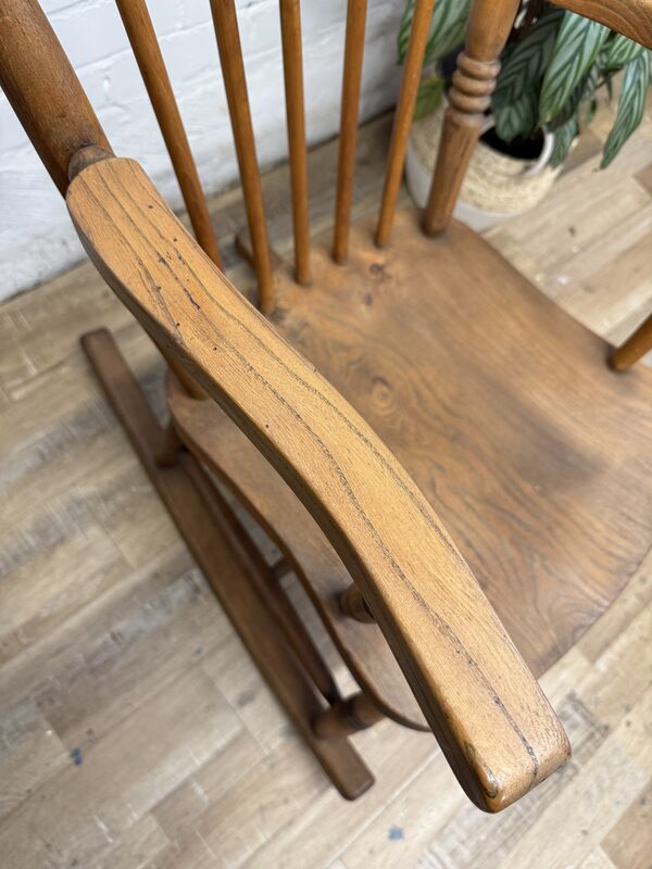 Vintage Country Style Rocking Chair – Solid Wood Wax Finish – 1970s/80s - product images  of 