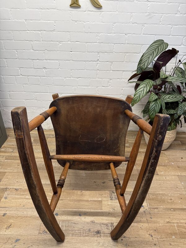 Vintage Country Style Rocking Chair – Solid Wood Wax Finish – 1970s/80s - product images  of 