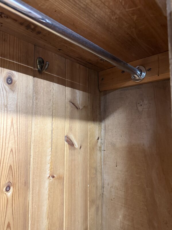 Antique Pine Hallway Wardrobe with Mirror Door | Art Nouveau Style Carved Panels | Edwardian Cupboard - product images  of 