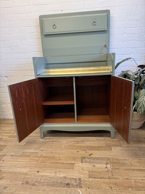 Stag Minstrel Drinks Cabinet | Card Room Green Farrow &amp; Ball | Vintage Cocktail Cabinet | Painted Sideboard | Mid Century Bar Cabinet - product images  of 