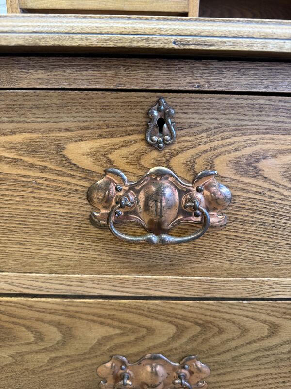 Edwardian Oak Dressing Chest with Tilting Mirror – Arts &amp; Crafts / Art Nouveau Influence - product images  of 