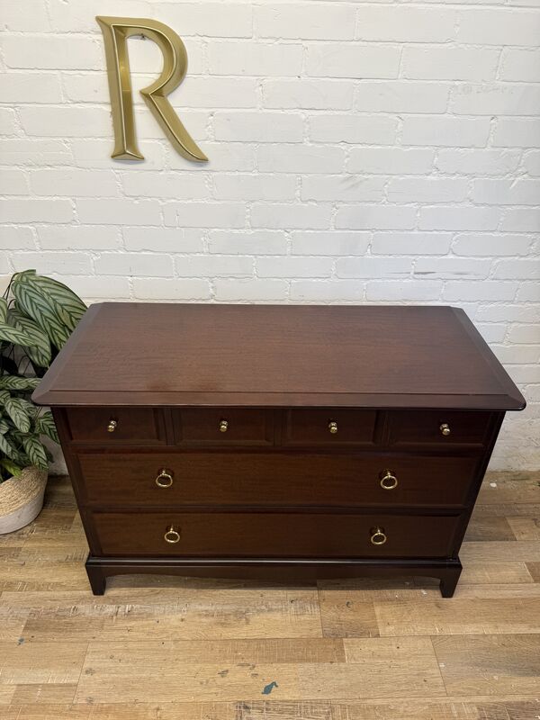 Stag Minstrel Chest of Drawers 4 Over 2 | Vintage Mid Century Mahogany | Small Lowboy / Compact Chest - product images  of 
