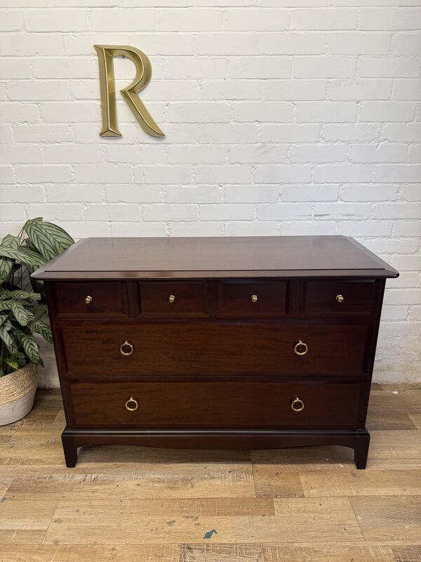 Stag Minstrel Chest of Drawers 4 Over 2 | Vintage Mid Century Mahogany | Small Lowboy / Compact Chest - product images  of 