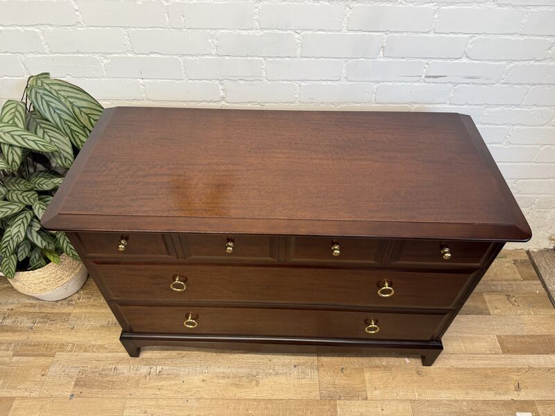 Stag Minstrel Chest of Drawers 4 Over 2 | Vintage Mid Century Mahogany | Small Lowboy / Compact Chest - product images  of 
