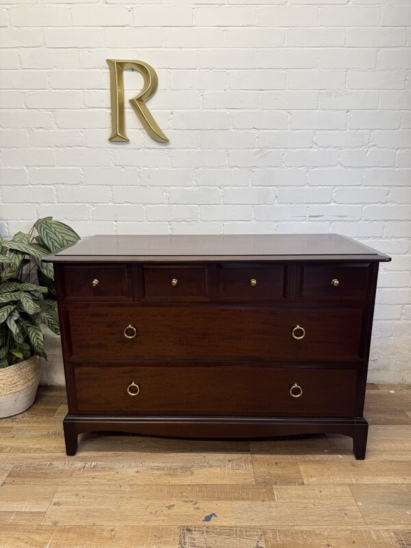 Stag Minstrel Chest of Drawers 4 Over 2 | Vintage Mid Century Mahogany | Small Lowboy / Compact Chest - product images  of 