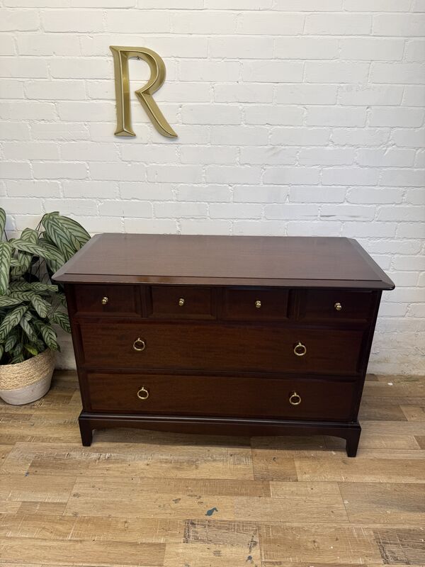 Stag Minstrel Chest of Drawers 4 Over 2 | Vintage Mid Century Mahogany | Small Lowboy / Compact Chest - product images  of 