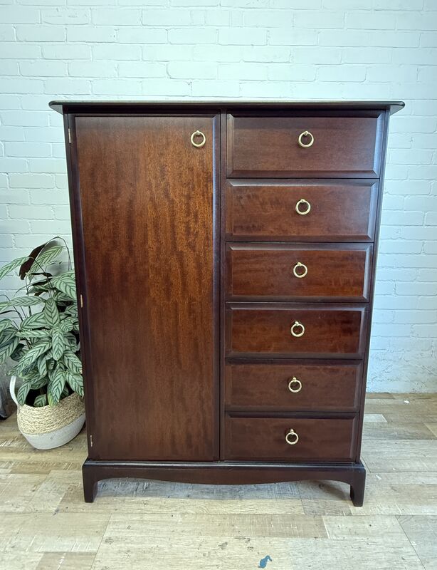 Stag Minstrel Wardrobe Chest – Mahogany Finish – Drawers &amp; Hanging – Excellent Condition - product images  of 
