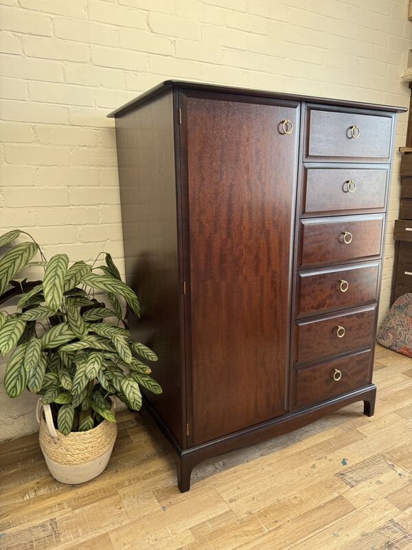 Stag Minstrel Wardrobe Chest – Mahogany Finish – Drawers &amp; Hanging – Excellent Condition - product images  of 