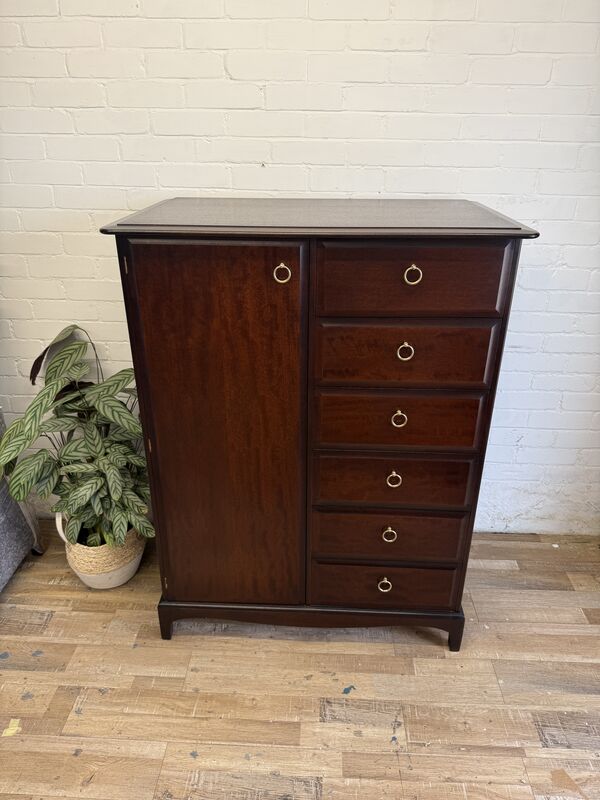 Stag Minstrel Wardrobe Chest – Mahogany Finish – Drawers &amp; Hanging – Excellent Condition - product images  of 