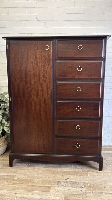 Stag Minstrel Wardrobe Chest – Mahogany Finish – Drawers &amp; Hanging – Excellent Condition - product images  of 
