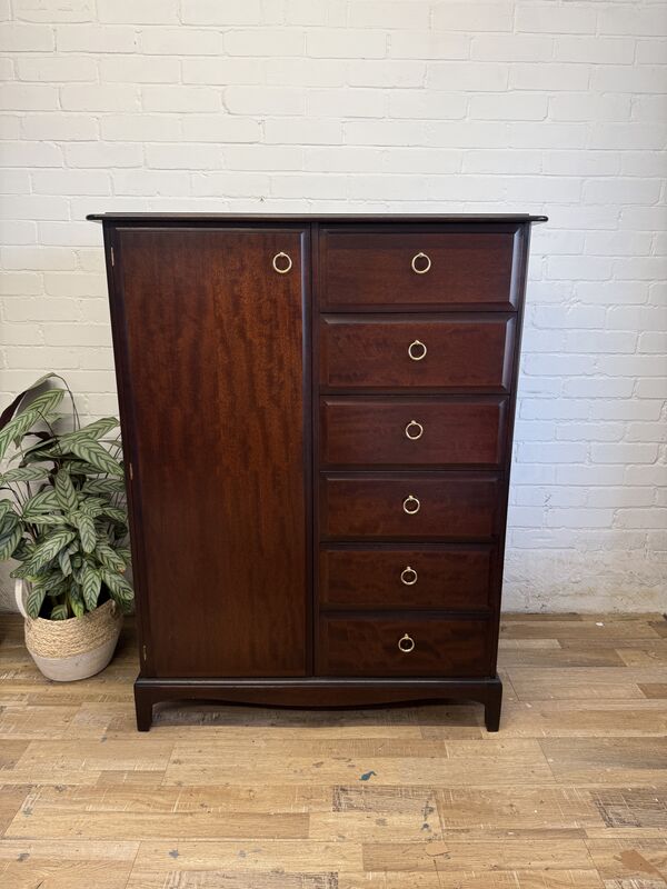 Stag Minstrel Wardrobe Chest – Mahogany Finish – Drawers &amp; Hanging – Excellent Condition - product images  of 