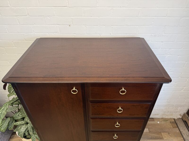 Stag Minstrel Wardrobe Chest – Mahogany Finish – Drawers &amp; Hanging – Excellent Condition - product images  of 