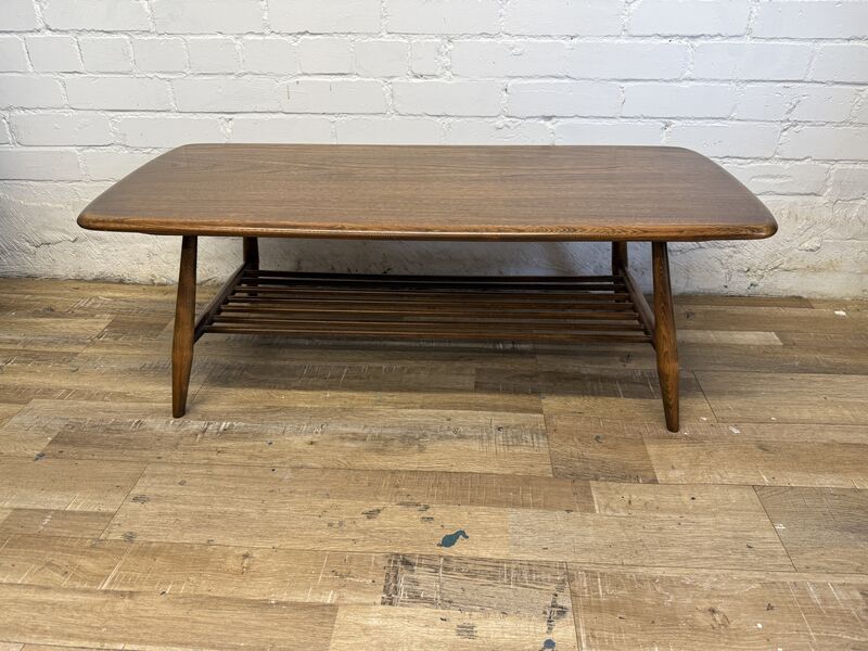 Ercol Windsor Coffee Table, Model 459, Elm, Spindle Rack, c.1980s - product images  of 