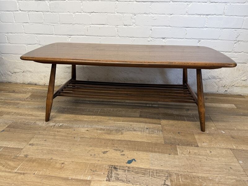 Ercol Windsor Coffee Table, Model 459, Elm, Spindle Rack, c.1980s - product images  of 