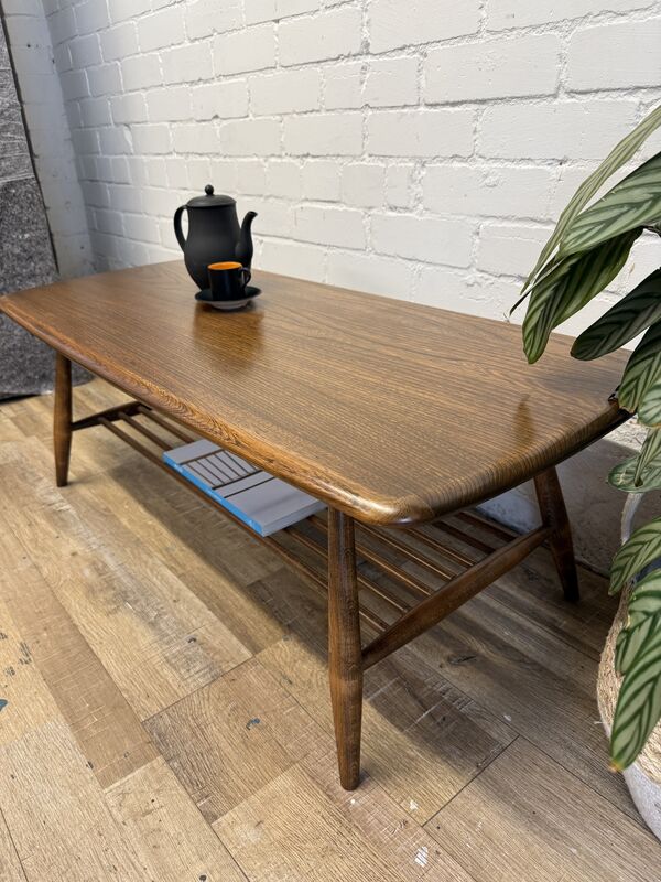 Ercol Windsor Coffee Table, Model 459, Elm, Spindle Rack, c.1980s - product images  of 