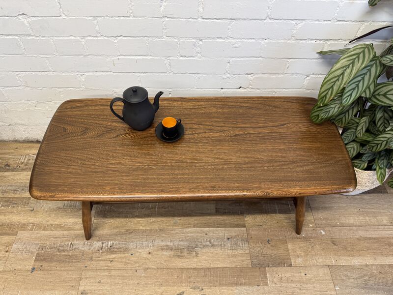 Ercol Windsor Coffee Table, Model 459, Elm, Spindle Rack, c.1980s - product images  of 