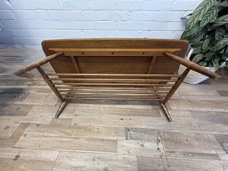 Ercol Windsor Coffee Table, Model 459, Elm, Spindle Rack, c.1980s - product images  of 