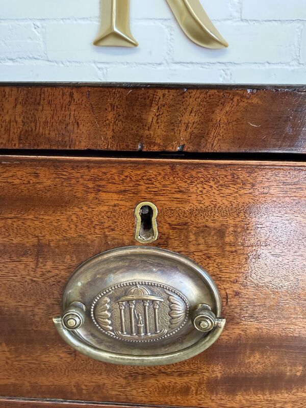 Antique Mahogany Chest on Chest – Two Section Tallboy – Georgian Style Drawers – Original Brass Handles - product images  of 