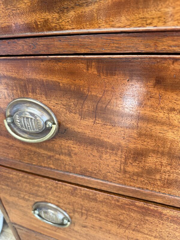 Antique Mahogany Chest on Chest – Two Section Tallboy – Georgian Style Drawers – Original Brass Handles - product images  of 