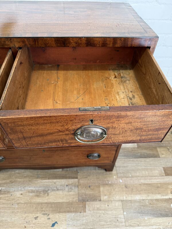 Antique Mahogany Chest on Chest – Two Section Tallboy – Georgian Style Drawers – Original Brass Handles - product images  of 
