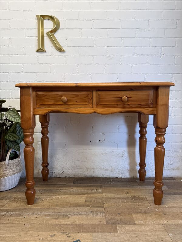 Solid Pine Two Drawer Console Table / Desk - product images  of 