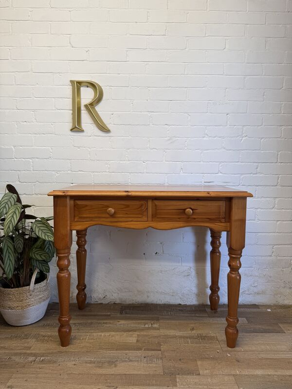 Solid Pine Two Drawer Console Table / Desk - product images  of 