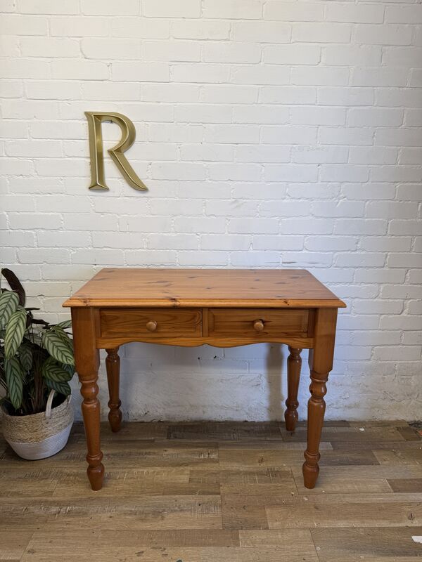 Solid Pine Two Drawer Console Table / Desk - product images  of 