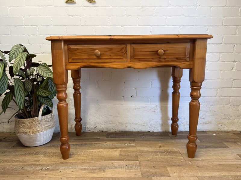 Solid Pine Two Drawer Console Table / Desk - product images  of 