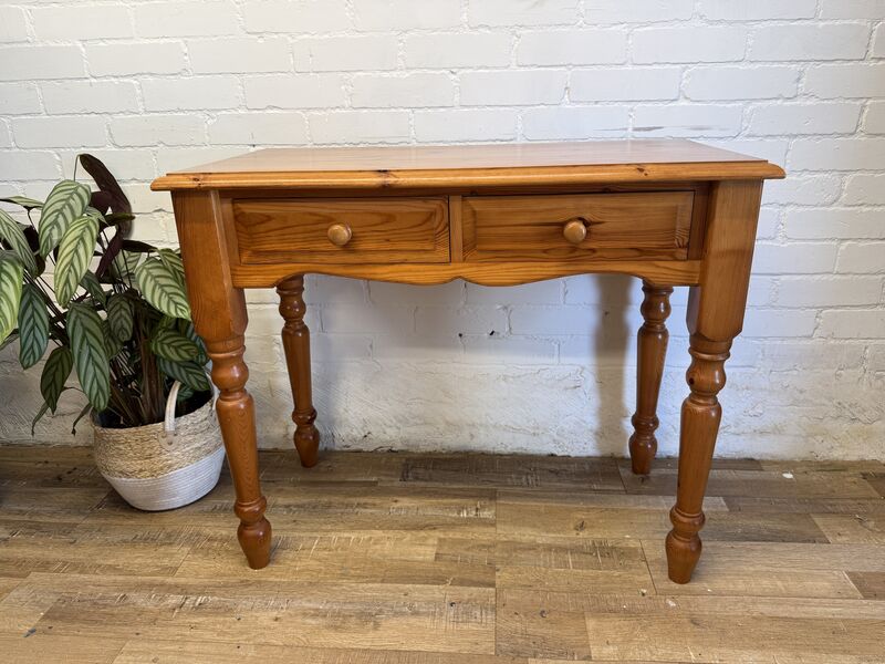 Solid Pine Two Drawer Console Table / Desk - product images  of 