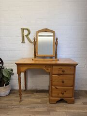 Vintage,Lindale,Pine,Dressing,Table,Desk,–,Optional,Mirror,Painted,to,Order,Available,Vintage Lindale Pine Dressing Table Desk – Optional Mirror – Painted to Order Available