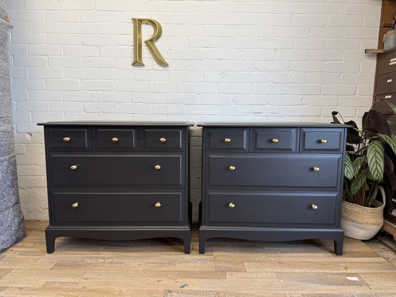 Stag Minstrel Pair of 3 over 2 Chest of Drawers/ Bedsides Black - product images  of 