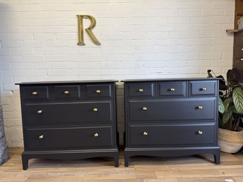 Stag Minstrel Pair of 3 over 2 Chest of Drawers/ Bedsides Black - product images  of 